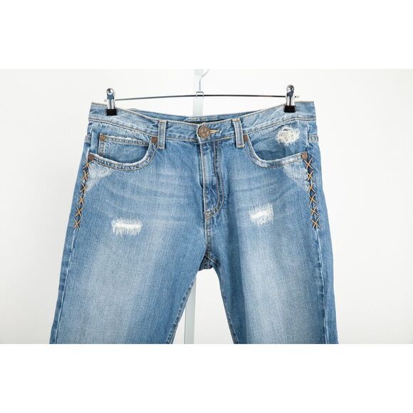 X-Ray Black Label Jeans Mens 36 x 31 Blue Distressed Medium Wash - Picture 1 of 12